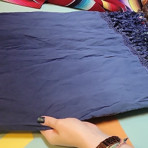 Chico's Women's Blue Ombre Fringe Francesca Fashion Skirt Chico's Size 0 (S-4) - Picture 9 of 13